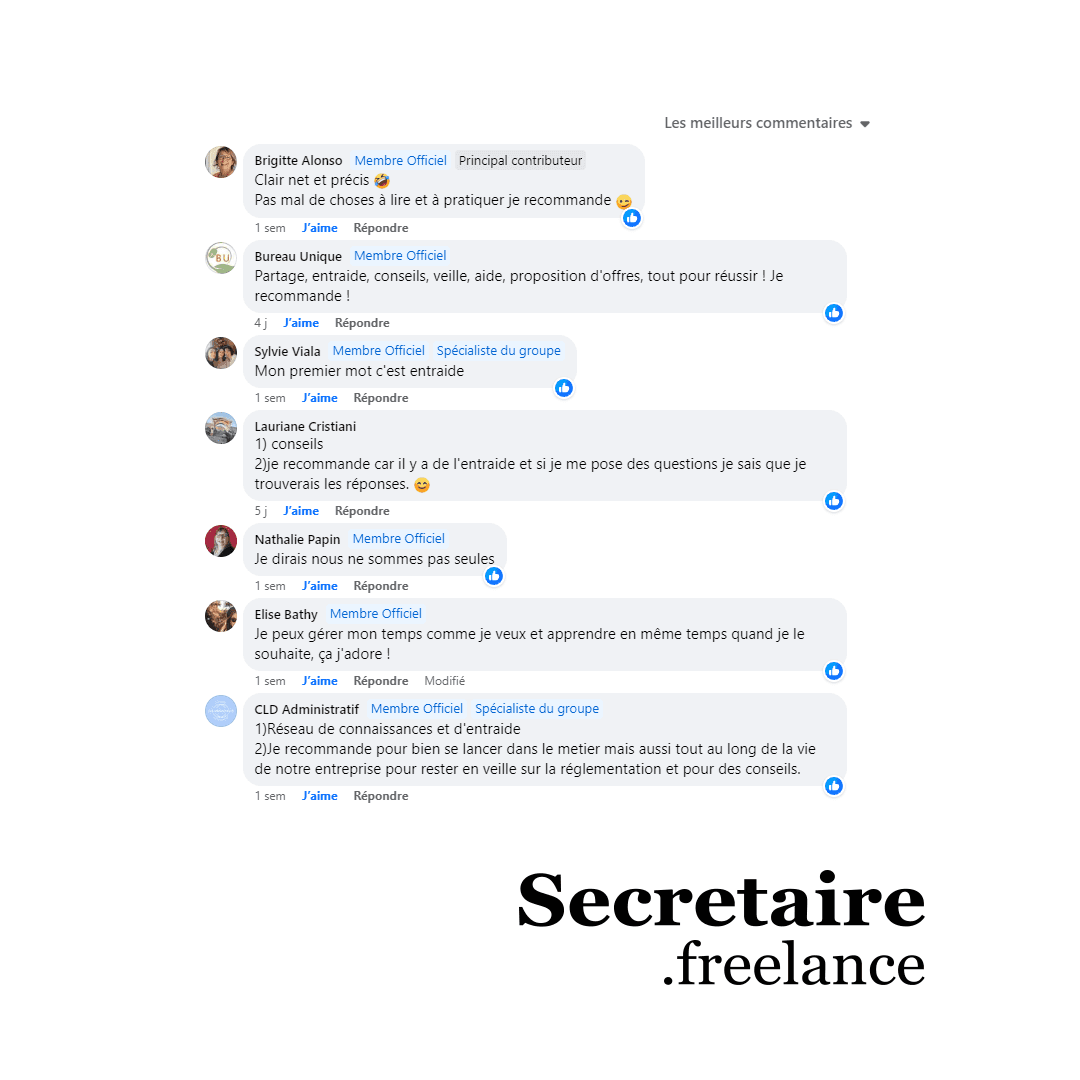 Capture de la communauté Secrétaire freelance